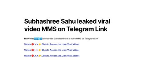 subhashree viral telegram link|All We Know About The “New Nth.